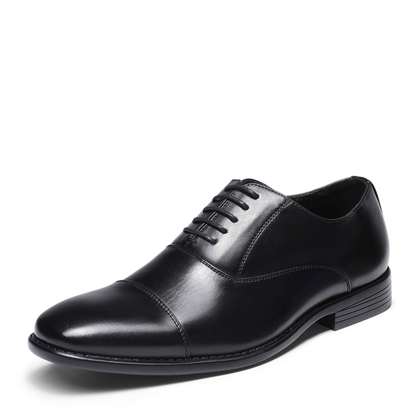 Men's Dress Cap Toe Lace Up Oxfords - BLACK -  0