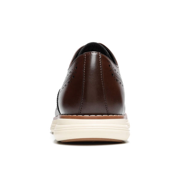 [CrossFlex Neat Polish+] Men's Dress Sneakers Casual Oxford Shoes - DARK-BROWN - 5