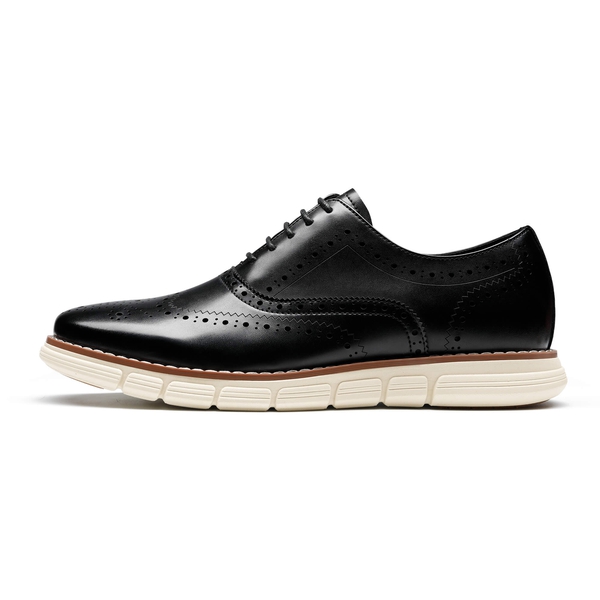 [CrossFlex Neat Polish+] Men's Dress Sneakers Casual Oxford Shoes - BLACK - 2