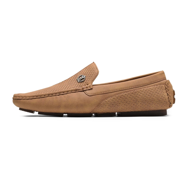 Men's Versatile PU Leather Casual Loafers - TAN - 2