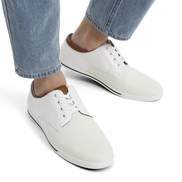 Men's Casual Oxford-Inspired Sneakers - WHITE - 1