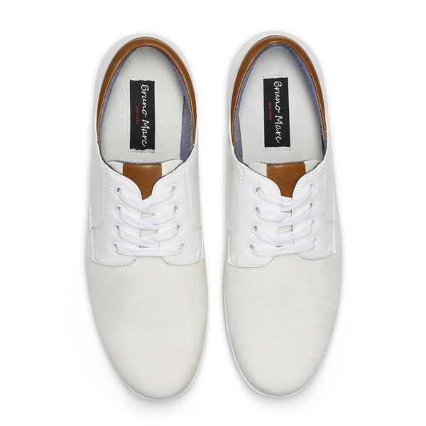 Men's Casual Oxford-Inspired Sneakers - WHITE - 4