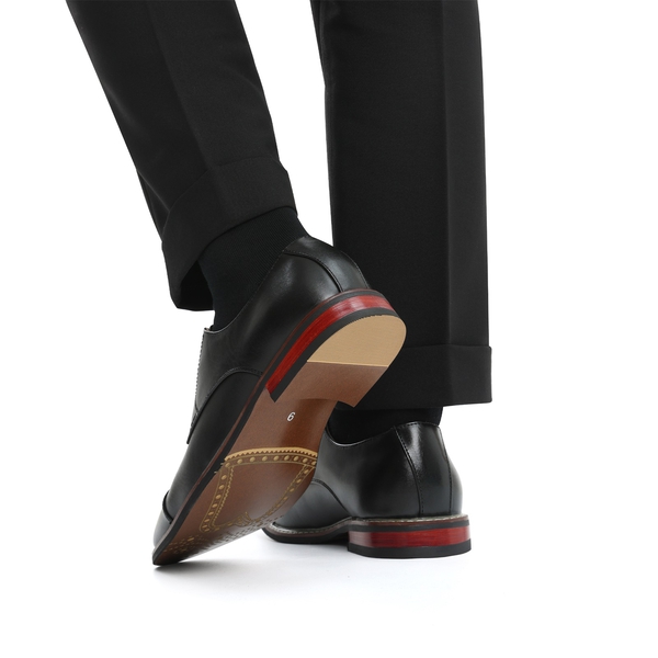 Men's Vegan Leather Formal Oxford Shoes - BLACK - 8