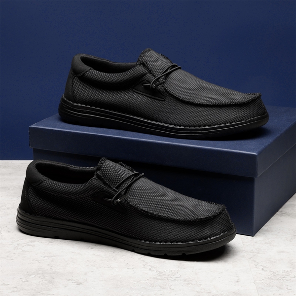 Men's Casual Slip-On Lightweight Loafers - BLACK - 8