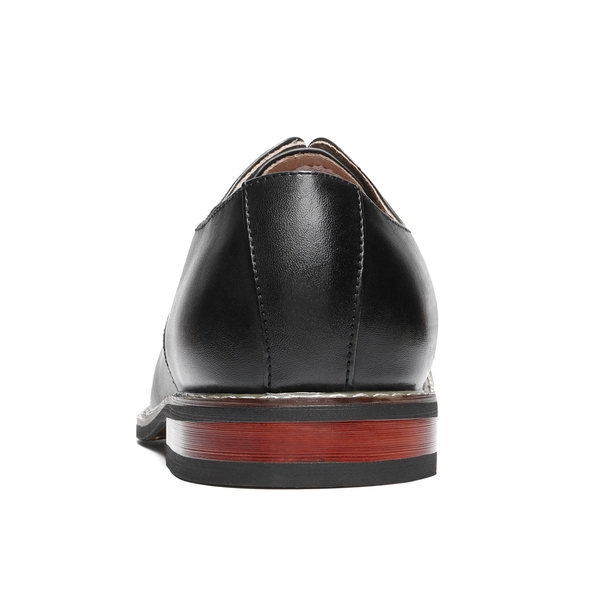 Men's Vegan Leather Formal Oxford Shoes - BLACK - 4