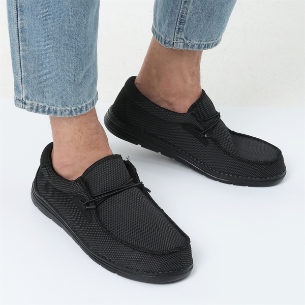 Men's Casual Slip-On Lightweight Loafers - BLACK - 1