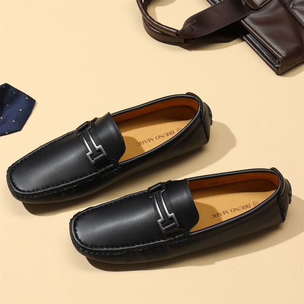Men's Horsebit Moccasin Loafers Shoes - BLACK - 8