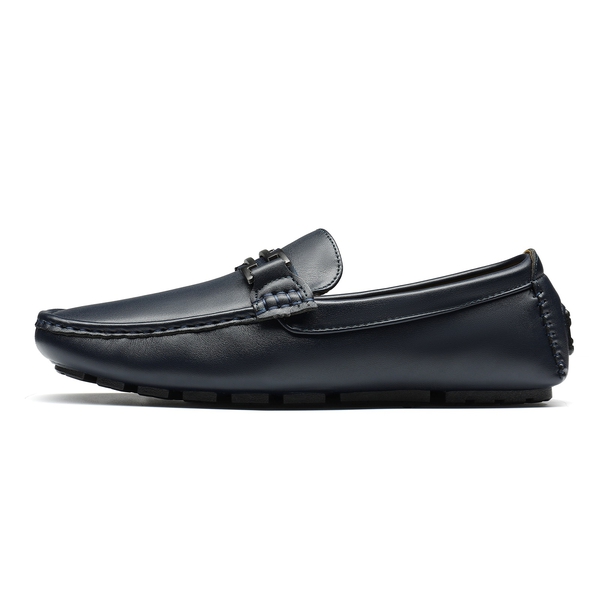 Men's Horsebit Moccasin Loafers Shoes - NAVY - 2