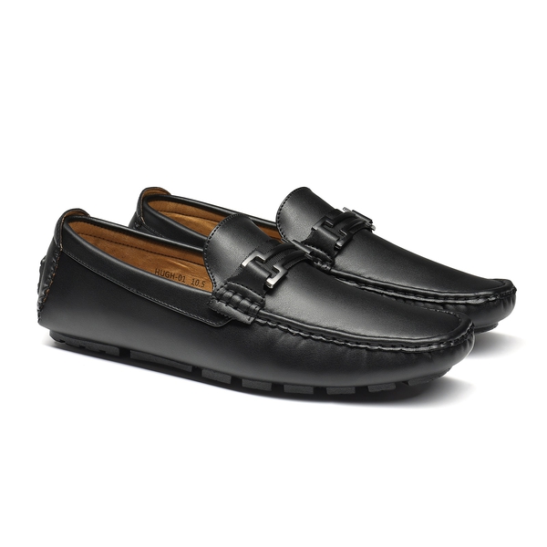Men's Horsebit Moccasin Loafers Shoes - BLACK - 5