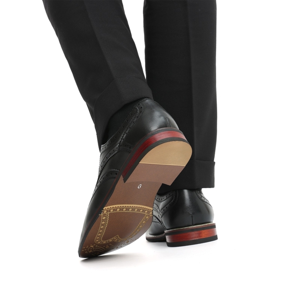 Men's Sophisticated Wingtip Dress Shoes - BLACK - 8