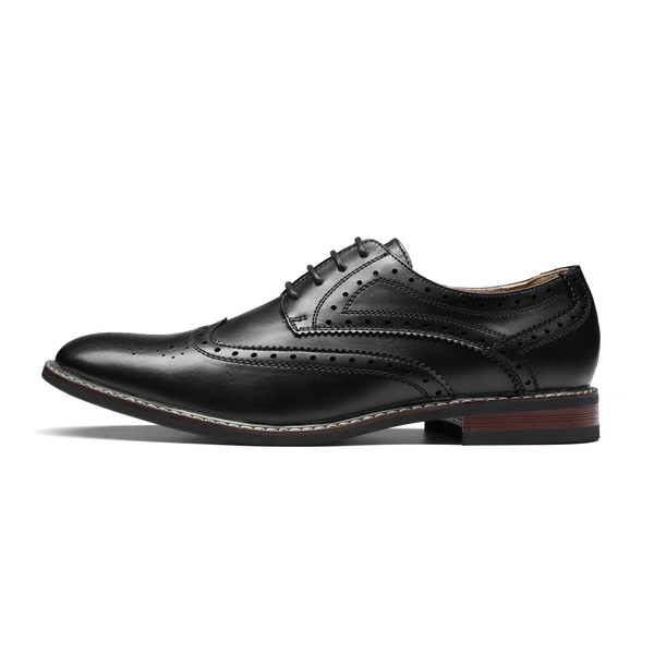 Men's Sophisticated Wingtip Dress Shoes - BLACK - 2