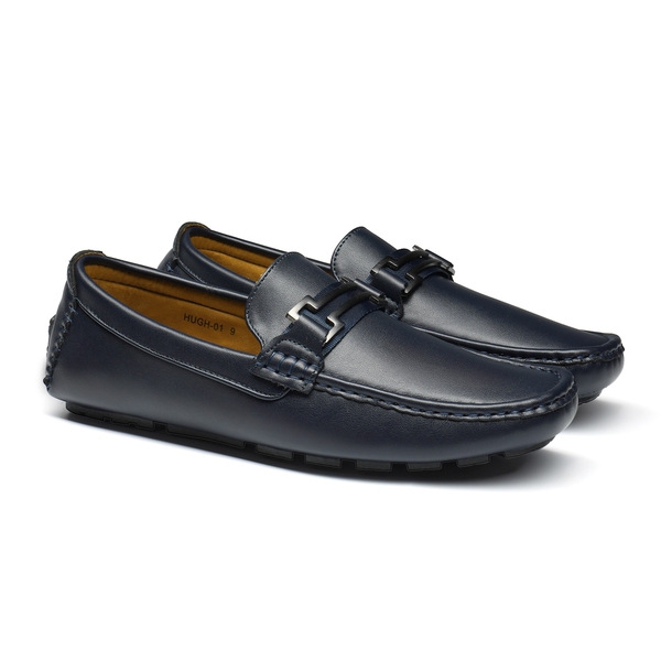 Men's Horsebit Moccasin Loafers Shoes - NAVY - 5