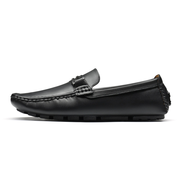 Men's Horsebit Moccasin Loafers Shoes - BLACK - 2