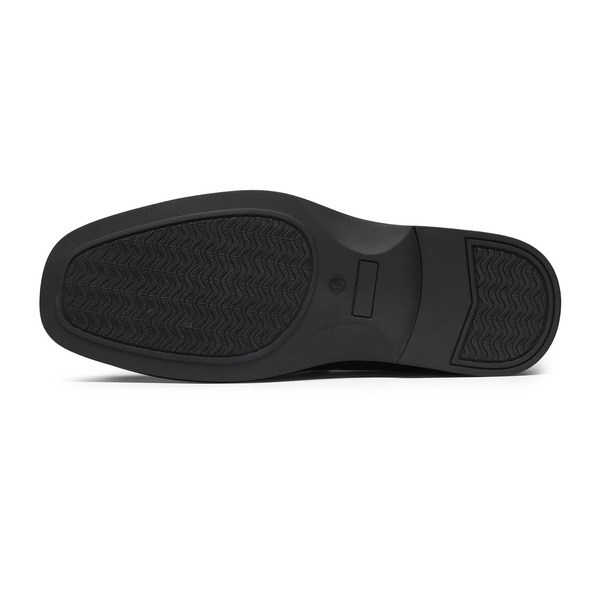 Men's Classic Square Toe PU Leather Loafers - BLACK PAT - 3