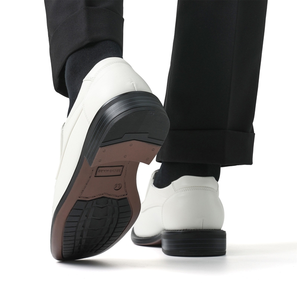 Men's Leather Lined Slip-On Square Toe Dress Loafers - WHITE - 7