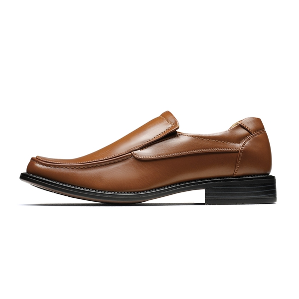 Men's Leather Lined Slip-On Square Toe Dress Loafers - DARK BROWN - 2
