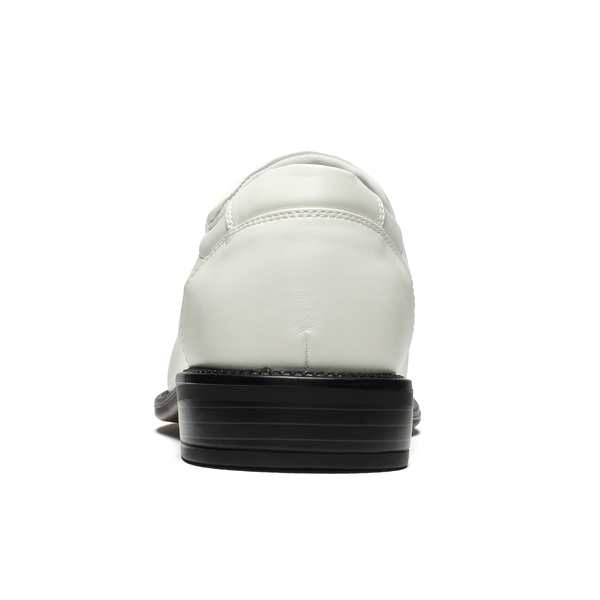 Men's Leather Lined Slip-On Square Toe Dress Loafers - WHITE - 4