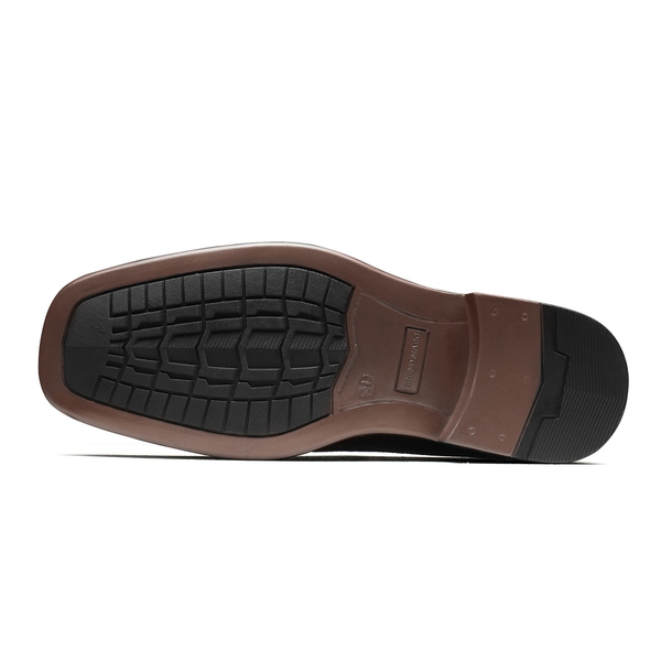 Men's Leather Lined Slip-On Square Toe Dress Loafers - DARK BROWN - 4