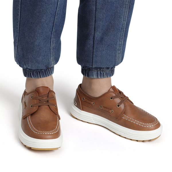 Boys' Casual Boat Shoes - BROWN - 1