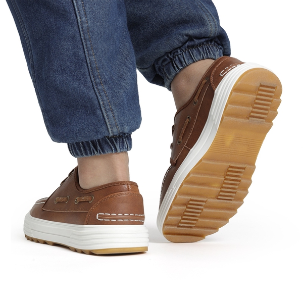 Boys' Casual Boat Shoes - BROWN - 7