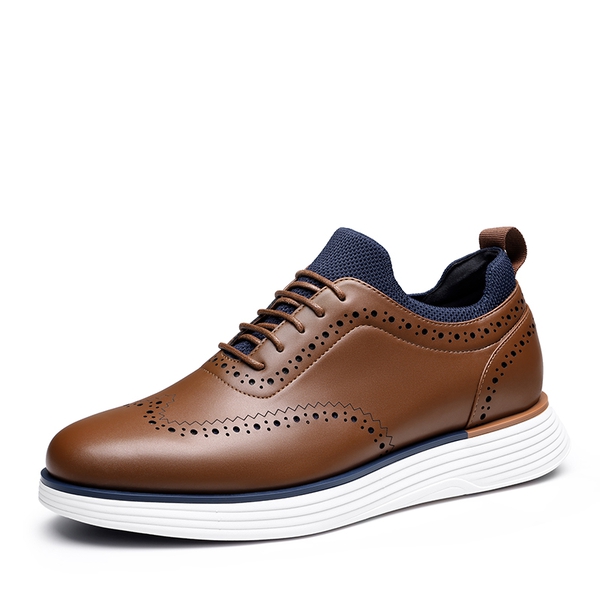 Men's Casual Wingtip Dress Sneakers - BROWN -  0