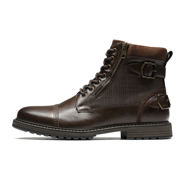 Men's Fur-Lined Oxford Dress Boots - BROWN - 2