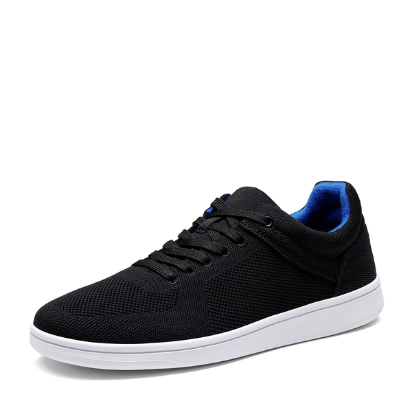Men's Knitted Casual Sneakers - BLACK -  0