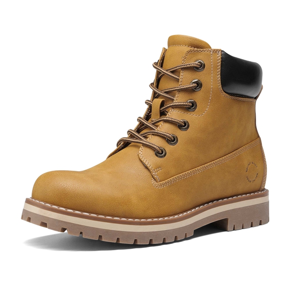 Men's Slip-Resistant Lace-Up Boots - YELLOW -  0