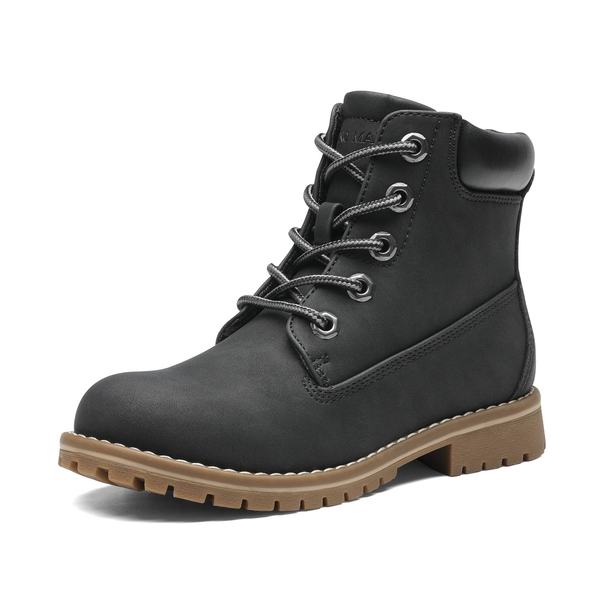 Boys' Fur-Lined Combat Winter Boots - BLACK -  0