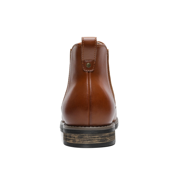 Men's Vegan Leather Dress Chelsea Boots - BROWN - 5