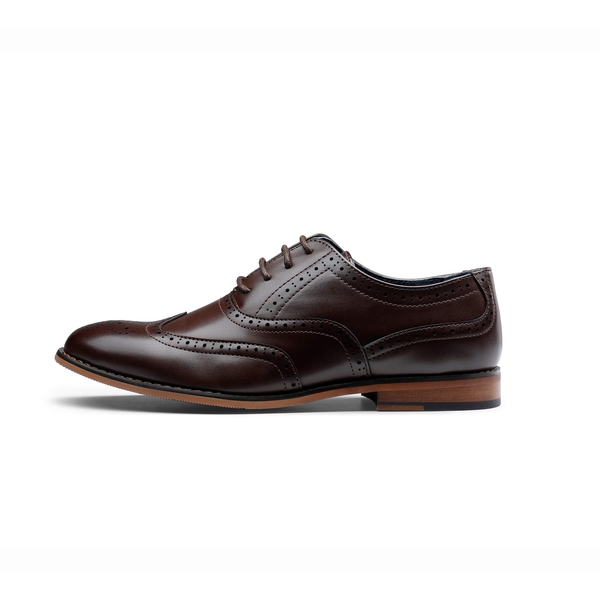 Breathable Boy's Oxford Shoes - DARK BROWN -  0