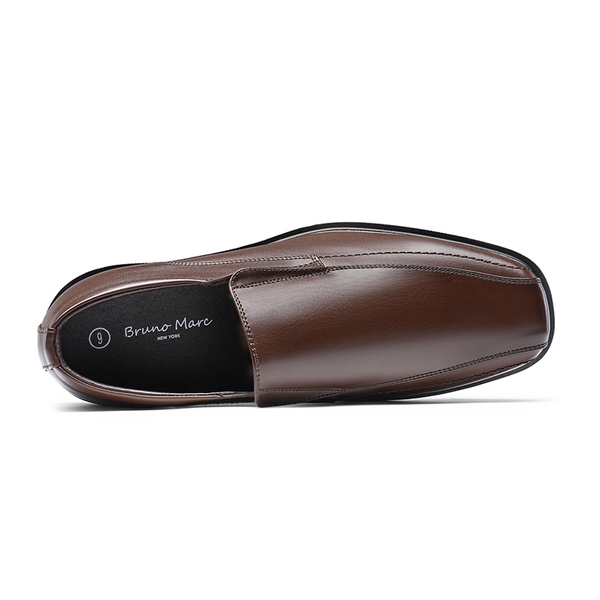 Men's Slip-On Wide Dress Loafers - DARK BROWN - 3