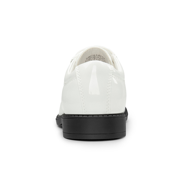 Boys' Plain-Toe Oxford Dress Shoes - WHITE-PAT - 5