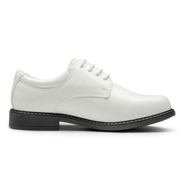 Boys' Plain-Toe Oxford Dress Shoes - WHITE-PAT - 2