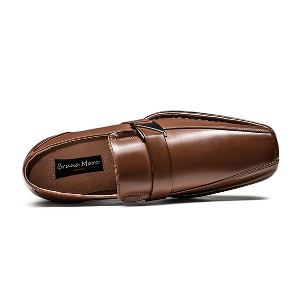Men's Wide Monk Strap Dress Loafer Shoes - BROWN - 3