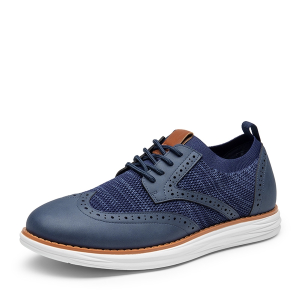 [KnitFlex SmartCraft+] Men's Wingtip Mesh Oxford Sneakers - NAVY -  0