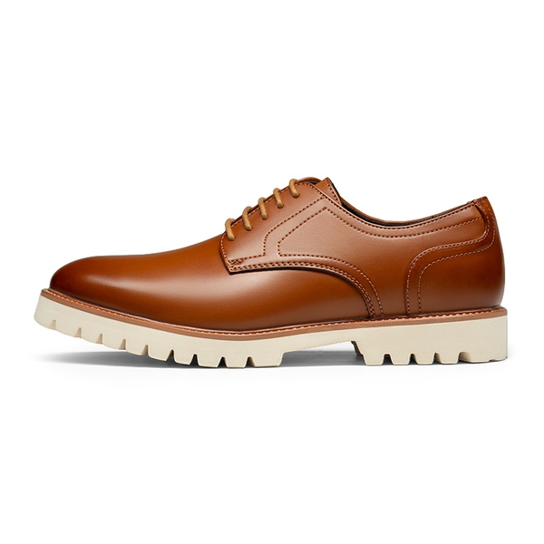 Men's Plain-Toe Oxford Dress Shoes - BROWN - 1