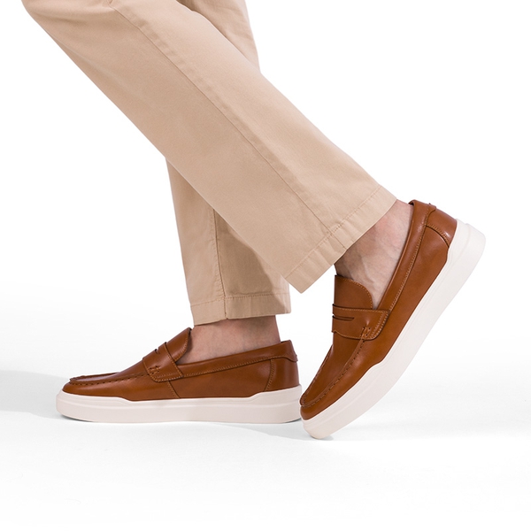Men's Slip-On Casual Penny Loafers - BROWN - 6