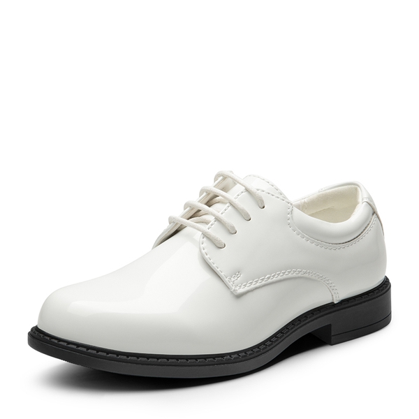 Boys' Plain-Toe Oxford Dress Shoes - WHITE-PAT -  0