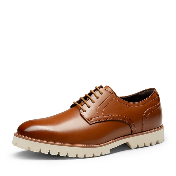 Men's Plain-Toe Oxford Dress Shoes - BROWN -  0