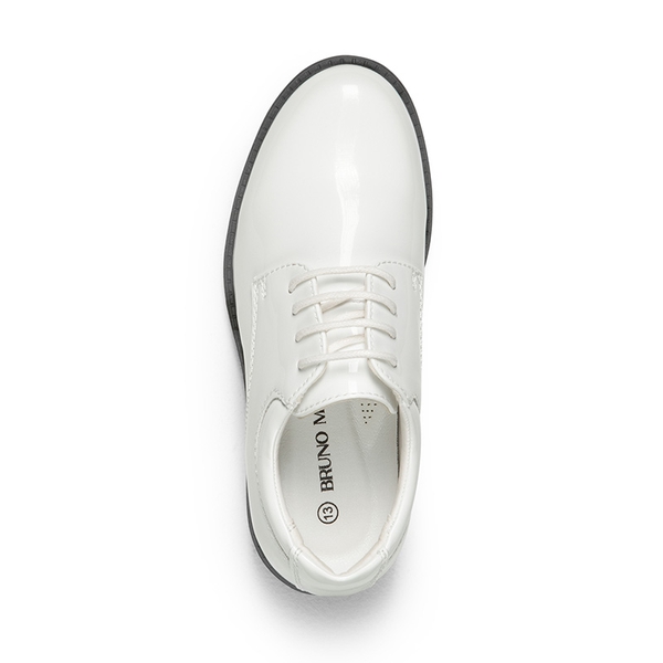 Boys' Plain-Toe Oxford Dress Shoes - WHITE-PAT - 4