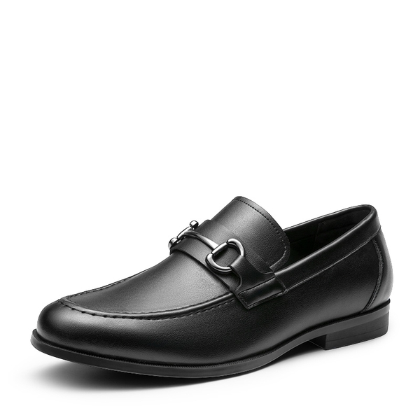 Men's Metallic Slip-On Dress Loafers - BLACK -  0