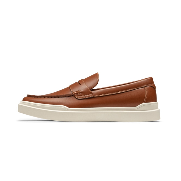 Men's Slip-On Casual Penny Loafers - BROWN - 1