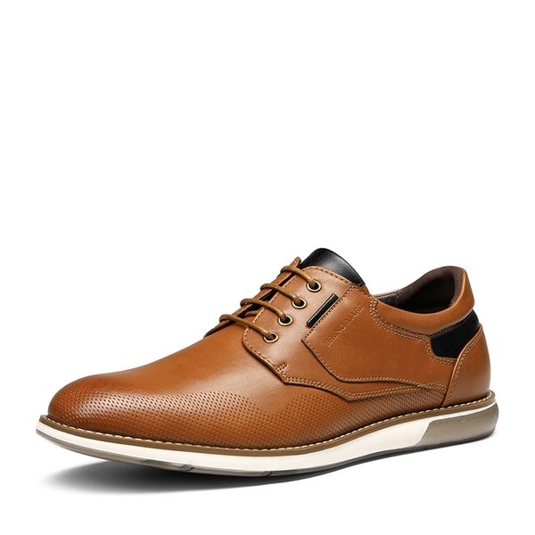 Men's Wide Width Casual Oxford Shoes - BROWN -  0