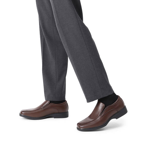 Men's Slip-On Wide Dress Loafers - DARK BROWN - 6