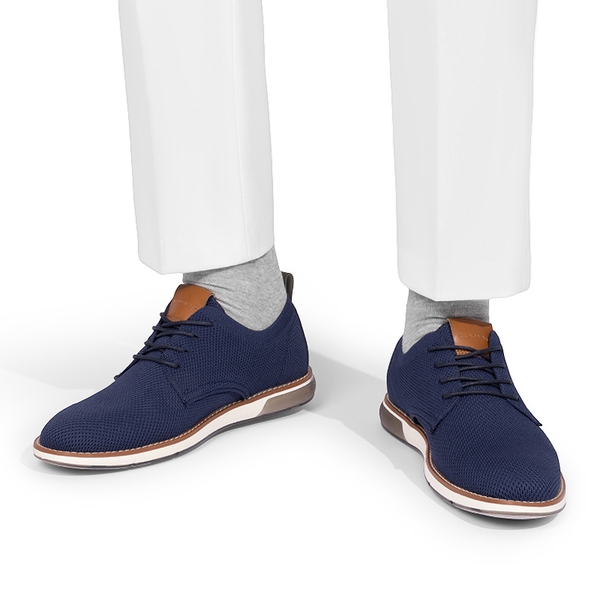 Men's Knitted Oxford Casual Dress Shoes - NAVY - 8