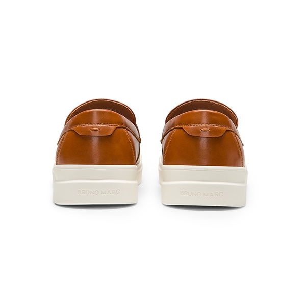 Men's Slip-On Casual Penny Loafers - BROWN - 4