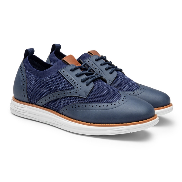 [KnitFlex SmartCraft+] Men's Wingtip Mesh Oxford Sneakers - NAVY - 2