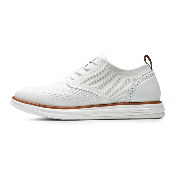 [KnitFlex SmartCraft] Men's Knitted Wingtip Oxford Shoes - WHITE - 1