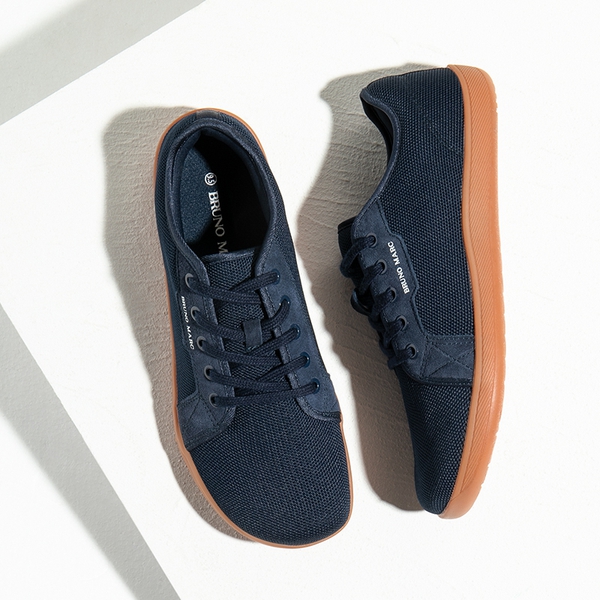 Men's Knitted Non-Slip Casual Sneakers - NAVY - 8